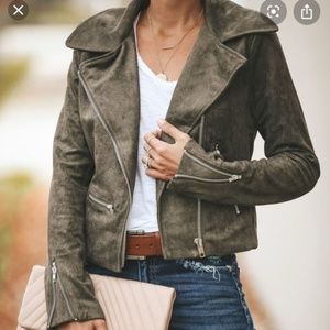 NWOT Olive moto jacket